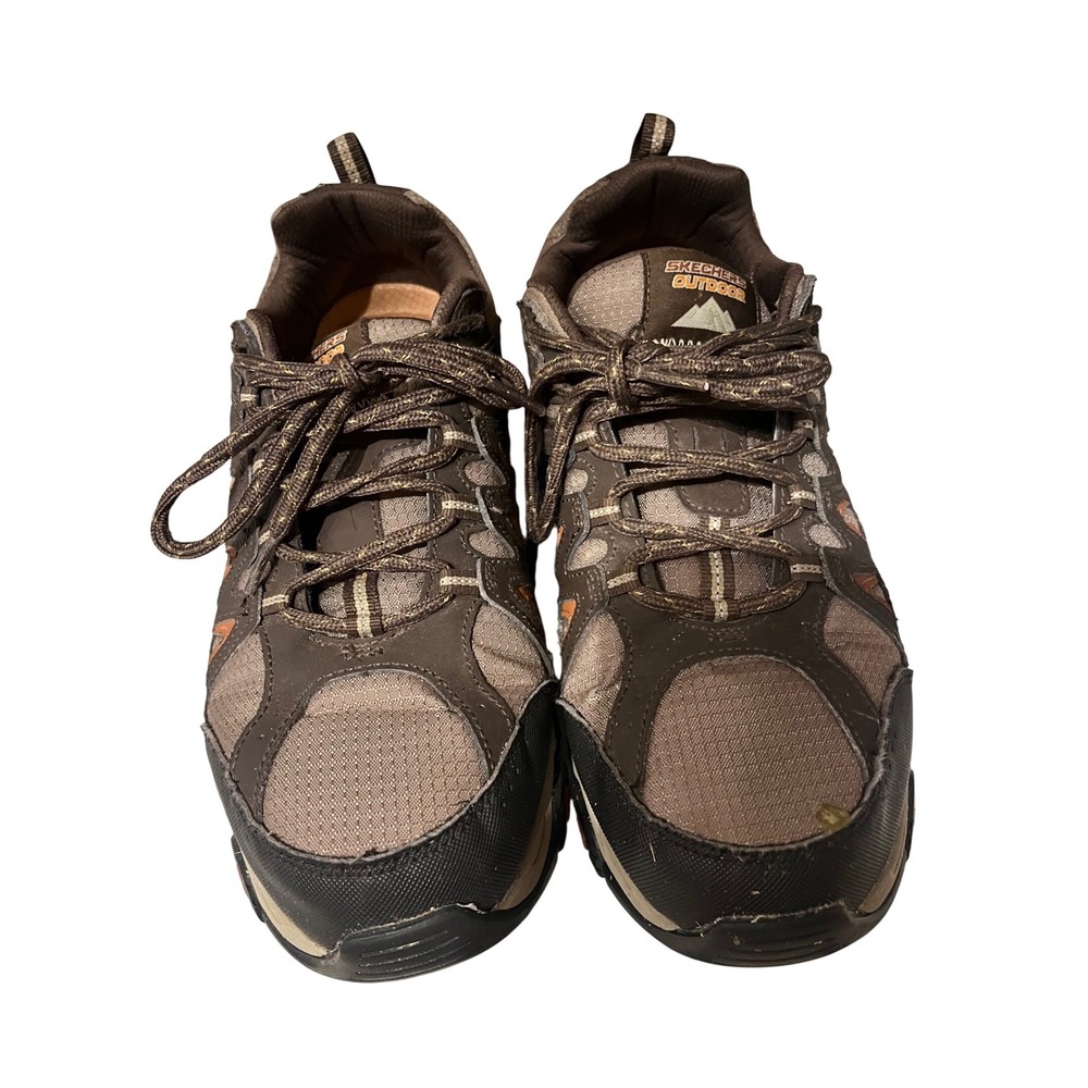 Skechers Outdoor Wide Fit Hiking‎ Shoes Men's 9.5 Brown Air-Cooled Memory Foam